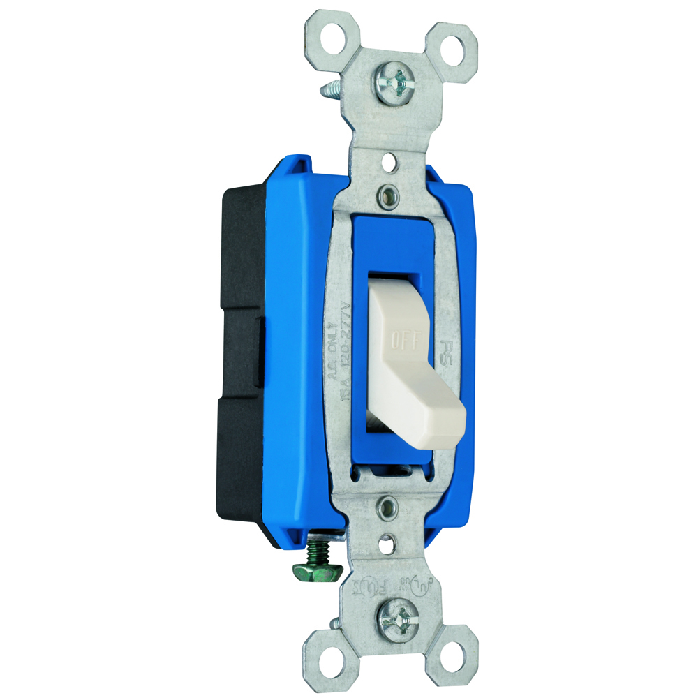Commercial 1pole Switch, Side Wire, 15amp 120/277volt, Light Almond.