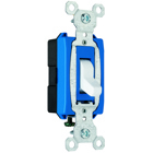 Commercial 1pole Switch, Side Wire, 15amp 120/277volt, White.