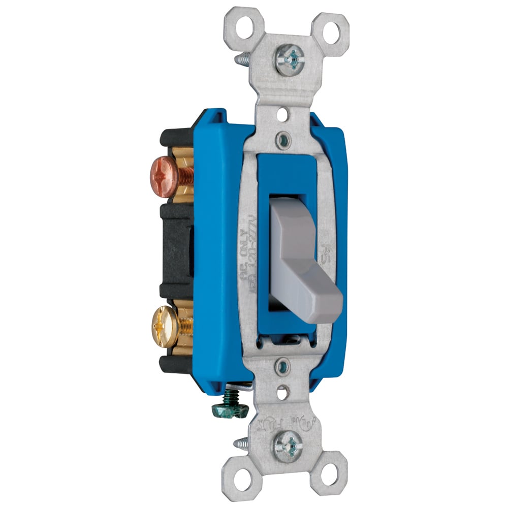 Commercial 3way Switch, Side Wire, 15amp 120/277volt, Gray.