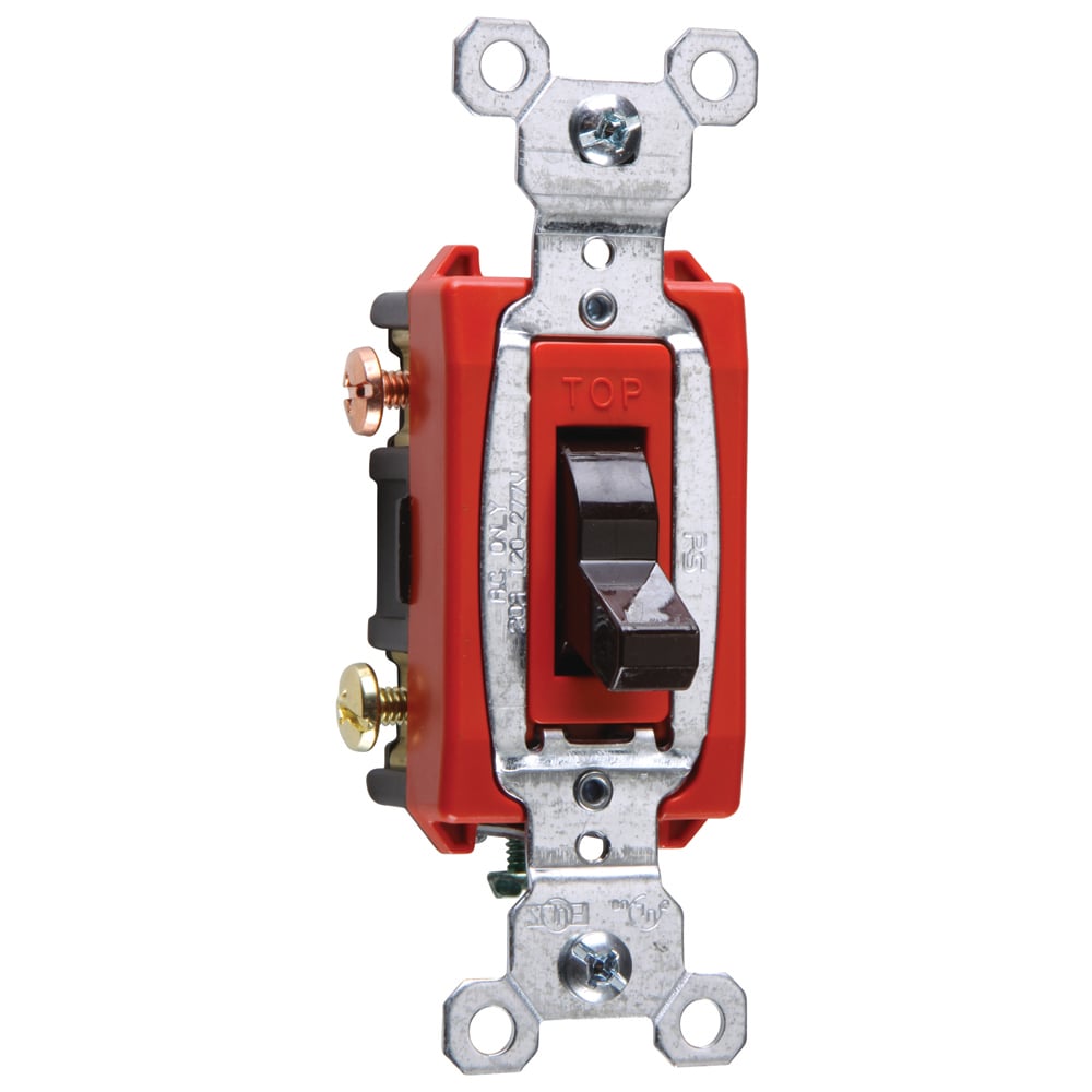 Commercial 3way Switch, Side Wire, 20amp 120/277volt, Brown.