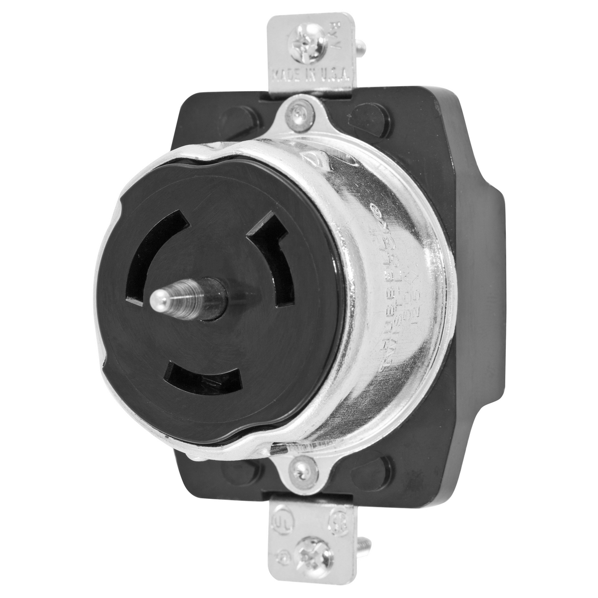 Twist-Lock Industrial Receptacle, 50A 125V, 2-Pole 3-Wire Grounding, Non-NEMA, Screw Terminal