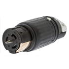 Locking Devices, Twist-Lock, Industrial, Female Connector Body, 50A 3-Phase Delta 250V AC, 3-Pole 4-Wire Grounding, Non-NEMA, Screw Terminal, Black and White