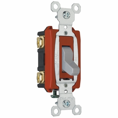 Construction 2pole Switch, Back and, Side Wire, 20amp 120/277volt, Gray.