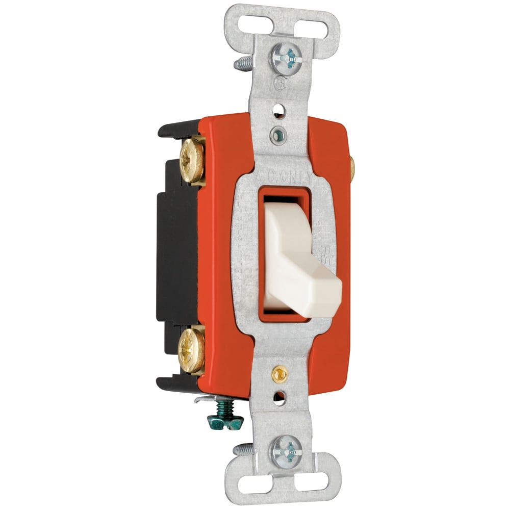 Construction 4way Switch, Back and, Side Wire, 20amp 120/277volt, Light Almond.