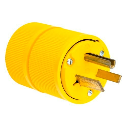 Gator Grip Plug, 2pole 3wire, 50amp 277V Grounding, Yellow