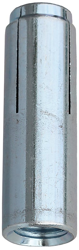 Drop in Anchor, 2-1/2 in. length, 2-1/2 in. minimum embedment depth, 5/8-11 in. thread size, 11 thread per inch, 7/8 in. drill size, Steel material, Zinc Plated Finish