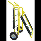 General Duty Dolly, Hard Rubber wheel type, 650 lb. horizontal load capacity, 48.5 in. overall height, 10 in. wheel diameter. Supplied with eight 18-1/2" removable bars to accommodate various sizes of wire spools. Hinge allows unit to fold flat when transporting wire.