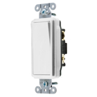 Switches and Lighting Control, Decorator Switch, Specification Grade, Three Way, 15A 120/277V AC, Back and Side Wired, White