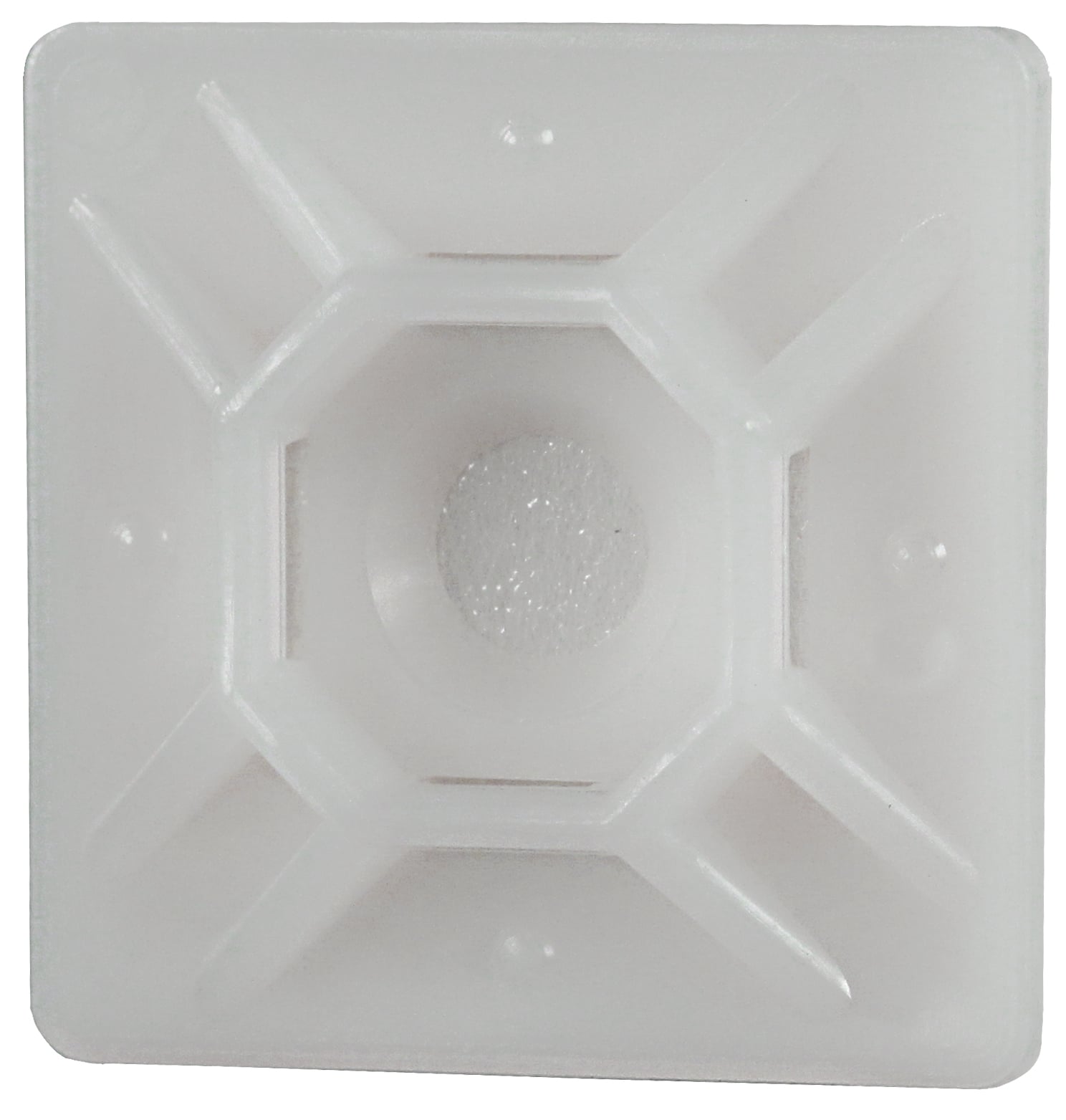 Mounting Bases, 0.19 x 0.74 in. mount size, Nylon material, Natural, #4 screw holes, Adhesive mounting, 0.05 in. slot height, 0.2 in. slot width, 0.74 in. width, 0.19 in. height