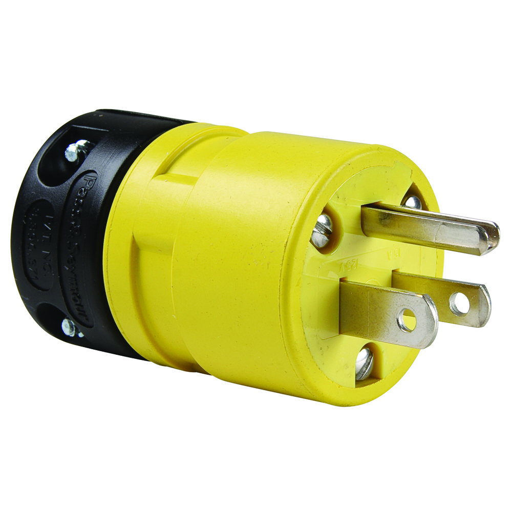 Straight Blade Rubber Plug 15amp 125volt 5-15p