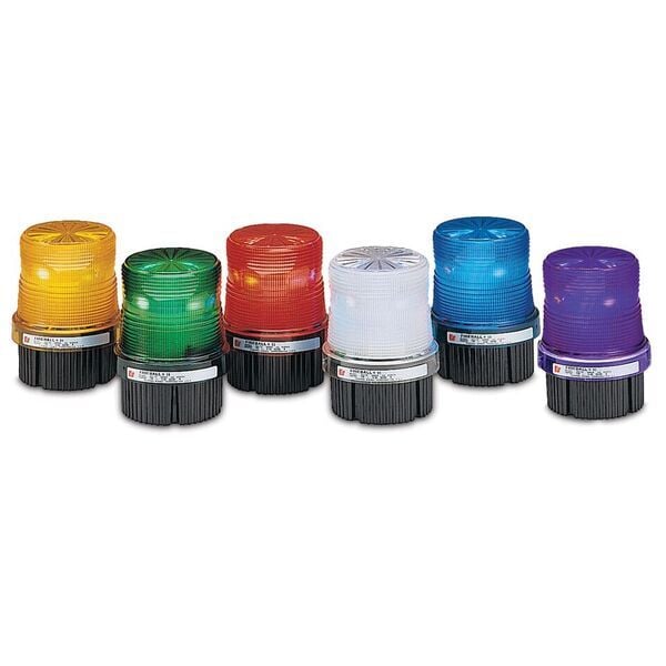 Fireball Strobe Warning Light, 240VAC, Red - Available in 12-24VDC, 24VDC, 120VAC and 240VAC. Six lens colors: Amber, Blue, Clear, Green, Magenta and Red. 10,000 hour strobe tube. Integrated 1/2-inch NPT pipe and surface mount. Indoor/outdoor use. Conformal coated PCB. Type 4X, IP66 enclosure. IP69K compliant. CSA Certified. UL and cUL Listed.