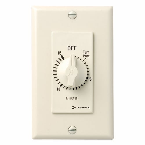 The FD Series15 min Almond Decorator Auto-Off Timers are designed to replace any standard wall switch - single or multi-gang. This series of energy-efficient mechanical timers do not require electricity to operate. In addition, they automatically limit the ON times for fans, lighting, motors, heaters, and other energy consuming loads.