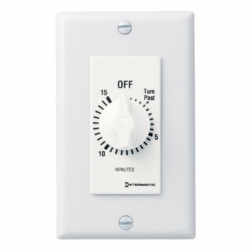 The FD 15 min Series White Decorator Auto-Off Timers are designed to replace any standard wall switch - single or multi-gang. This series of energy-efficient mechanical timers do not require electricity to operate. In addition, they automatically limit the ON times for fans, lighting, motors, heaters, and other energy consuming loads.