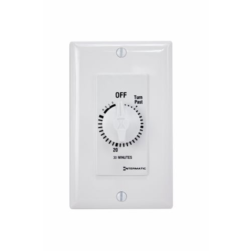 The FD30MWH Decorator Auto-Off Timer is designed to replace any standard wall switch - single or multi-gang. The energy-efficient mechanical timer does not require electricity to operate. In addition, it automatically limits the ON times for fans, lighting, motors, heaters, and other energy consuming loads.