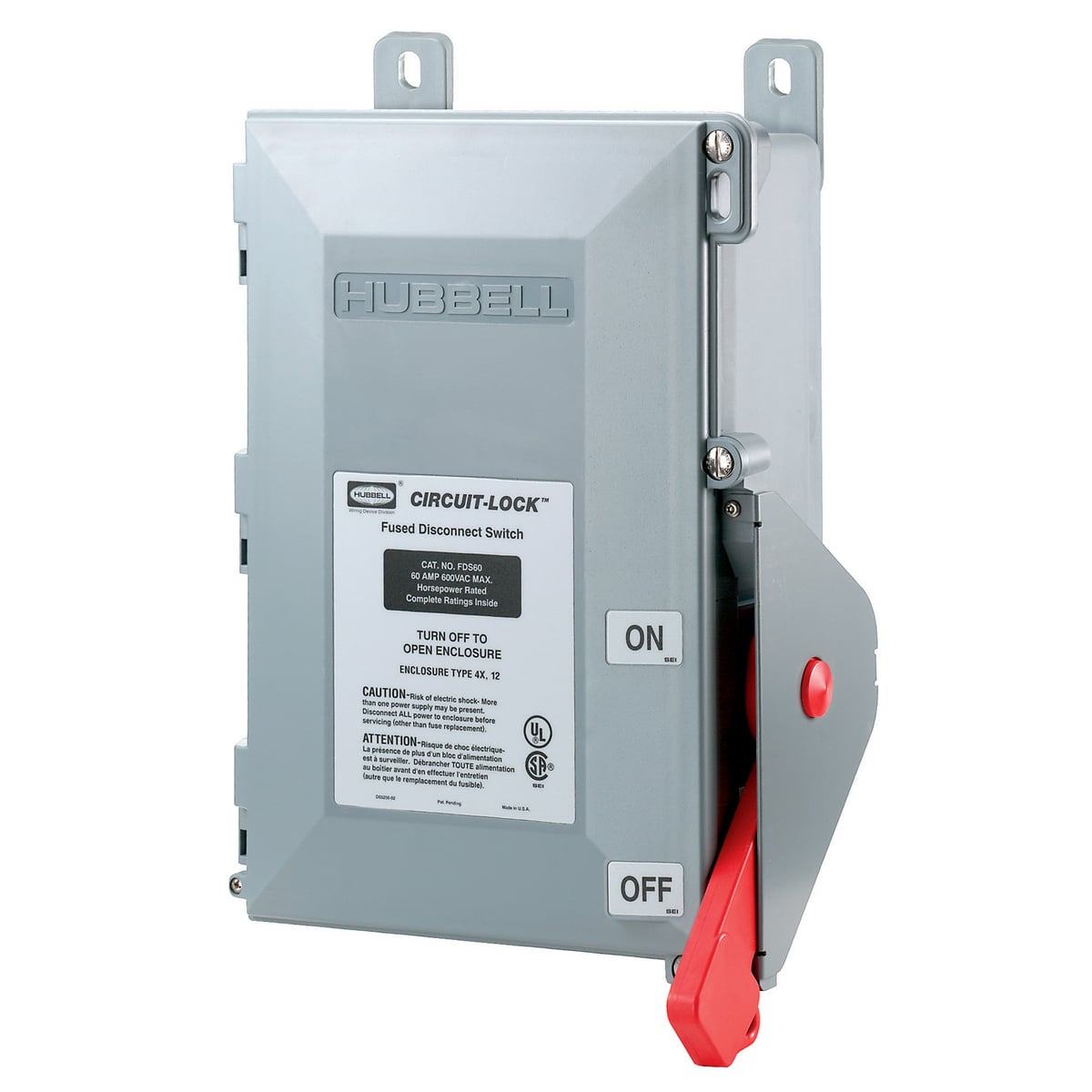Industrial Grade, Fused Disconnects, Heavy Duty, 3-Pole, 60 600V AC, Terminal Screws