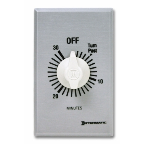 This 30 minCommercial Auto-Off Timer is designed to replace any standard wall switch - single or multi-gang. This energy-efficient mechanical timer does not  require electricity to operate. In addition, it automatically limits the ON times for fans, lighting, motors, heaters, and other energy consuming loads.