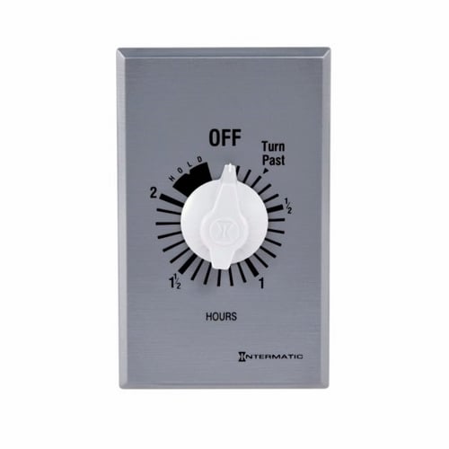 The 2 Hour 125-277 V SPDT w/ Hold For Continuous Duty This Commercial Auto-Off Timer is designed to replace any standard wall switch - single or multi-gang. This energy-efficient mechanical timer does not  require electricity to operate. In addition, it automatically limits the ON times for fans, lighting, motors, heaters, and other energy consuming loads.