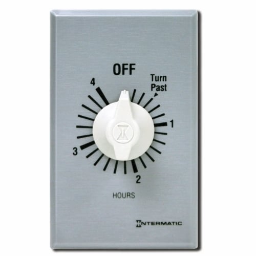 This Commercial Auto-Off Timer is designed to replace any standard wafor fans, lighting, motors, heaters, and other energy consuming loads.ll switch - single or multi-gang. This energy-efficient mechanical timer does not  require electricity to operate. In addition, it automatically limits the ON times