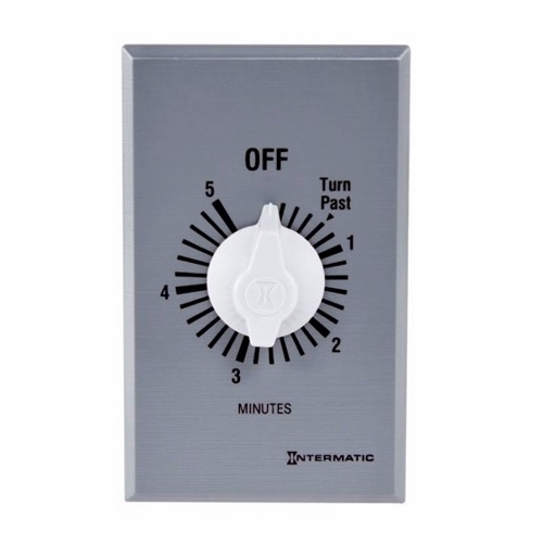 5 MIN Commercial Auto-Off Timer is designed to replace any standard wall switch - single or multi-gang. This energy-efficient mechanical timer does not require electricity to operate. In addition, it automatically limits the ON times for fans, lighting, motors, heaters, and other energy consuming loads.