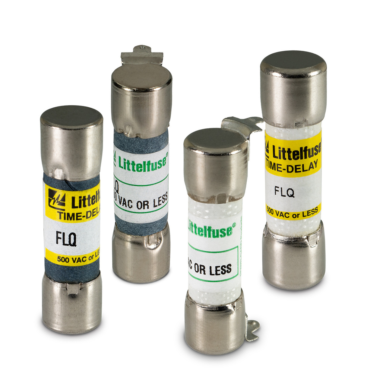 The FLQ series 500 V ac time-delay fuses provide excellent supplemental protection of control power transformers, solenoids, and circuits with high inrush currents.