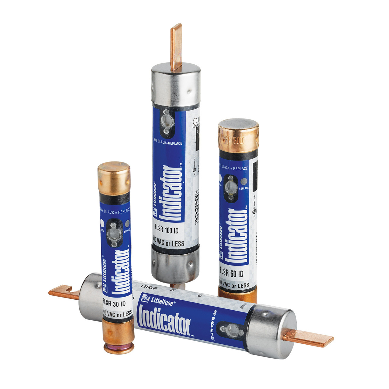 Littelfuse FLSR_ID Indicator fuses provide visual blown fuse indication at a glance. The patented state-of-the-art solid state design provides maximum reliability and superior performance characteristics in a true dual-element design. The use of Indicator fuses reduces down-time, nuisance opening, increases safety, and can save thousands of dollars in lost production time.