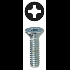 Machine Screw, Steel material, 3/4 in. length, #10-24 thread size, Flat head type, Zinc Plated Finish, Square/Phillips drive type