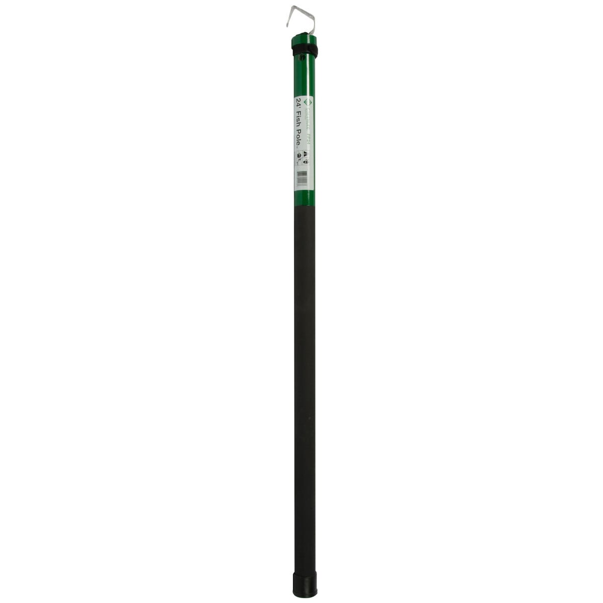 Designed specifically for pushing and pulling wires over long distances.  Push or pull wires over suspended ceilings, under sub-floors or crawl spaces and in attics.  Non-conductive, high-impact construction.  Velcro strap secures pole when in collapsed position.  Self-contained, no loose parts.  Lightweight design to minimize fatigue.  Fish Pole 18 FT collapses to 27 IN x 2 IN and uses friction-locking system.  Install suspension wires for drop ceilings.