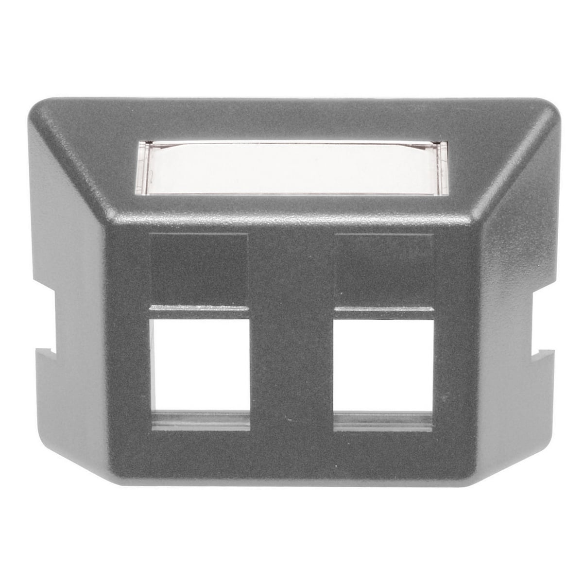 Phone/Data/Multimedia Hardware, Furniture Plate, 2-Port, Gray