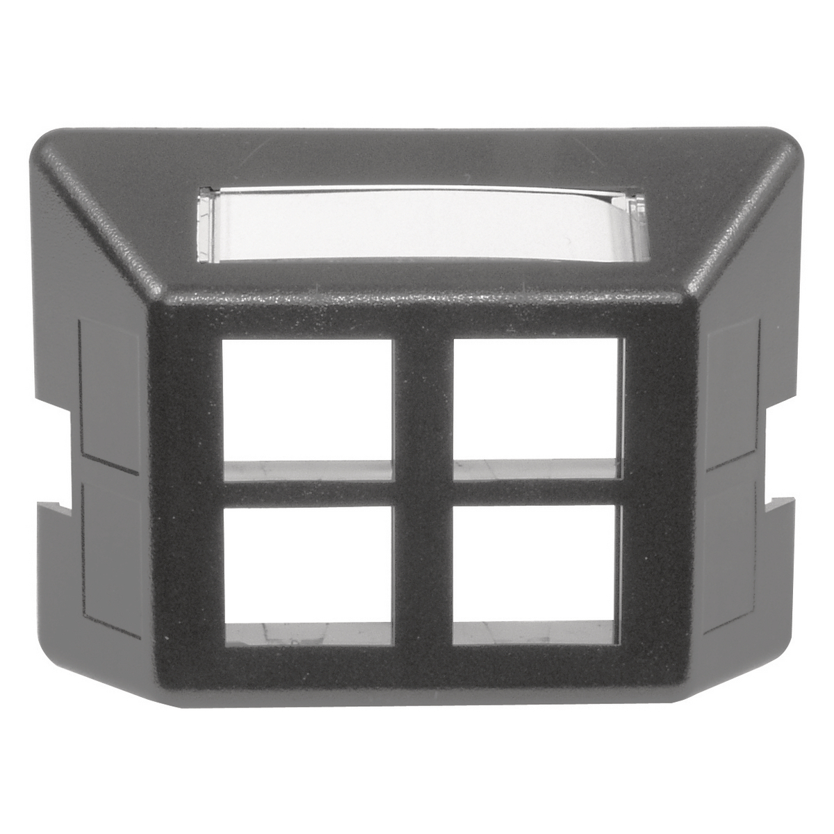 Phone/Data/Multimedia Hardware, Furniture Plate, 4-Port, Gray