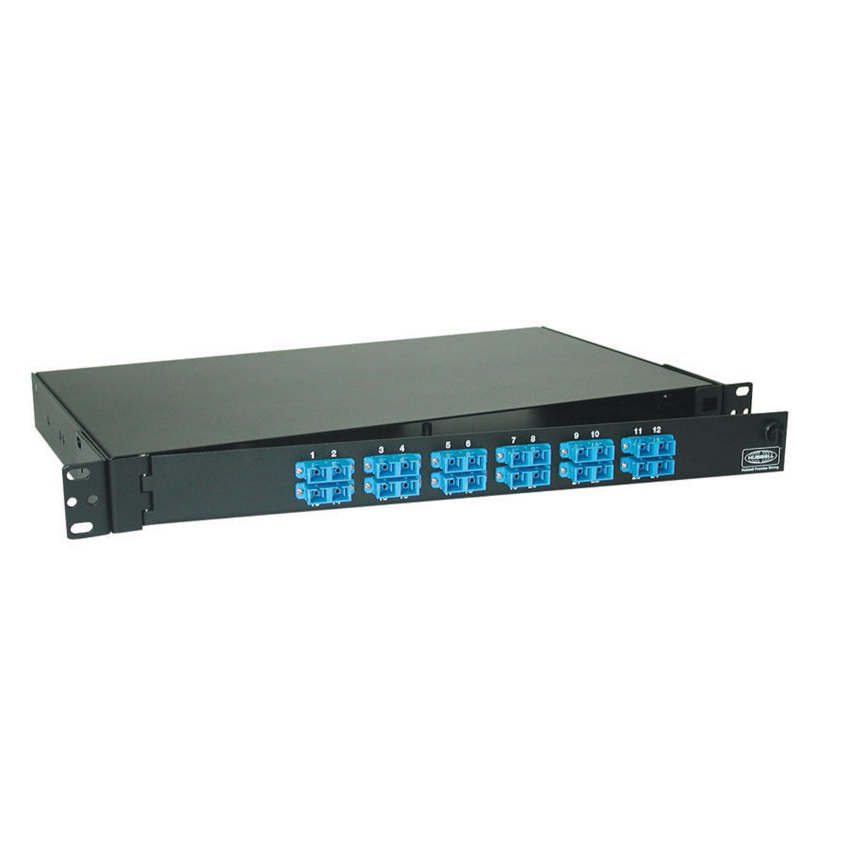 OPTIchannel Rack Mount Panel, 24) SC Duplex Adapters, Loaded.