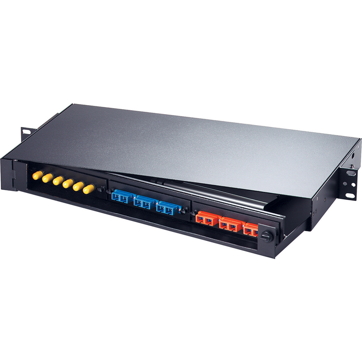 OPTIchannel Rack Mount Panel, 3) FSP Adapter Panels, Unloaded.