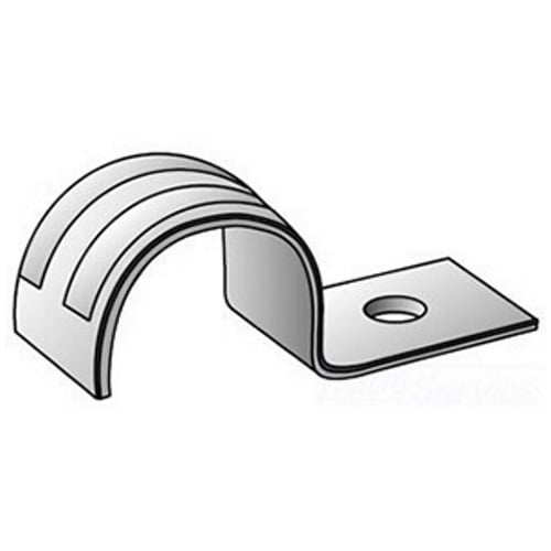 14-75S 1-Hole Double Ribbed Type 14-S Snap Pipe Strap, 3/4 in, For Use With IMC/Rigid Conduit, Steel, Zinc Plated