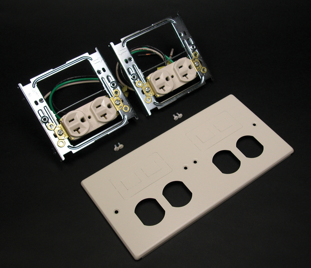 Receptacle Cover Plate, 4-Gang Duplex Overlapping, Series: 4047, For Use With: 4000 Series Raceway, Steel, Gray, Enamel Painted, 9-1/2 in L x 4-3/4 in W Dimensions