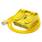 Power Protection Products, GFCI Portables, Commercial, Manual Set, 15A 120V AC, 5-15R, 6' Cord Length, 4-6 mA Trip Level, Yellow.