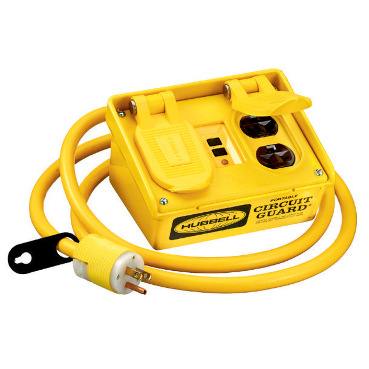 Power Protection Products, GFCI Portables, Commercial, Manual Set, 20A 120V AC, 5-20R, 6' Cord Length, 4-6 mA Trip Level, Yellow.