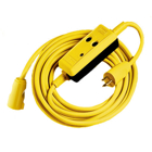 Power Protection Products, GFCI Linecords, Commercial, Manual Set, 15A 120V AC, 5-15R, 25' Cord Length, 4-6 mA Trip Level, Black and Yellow.