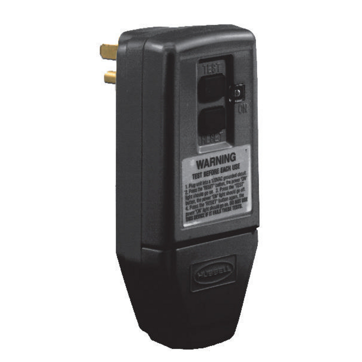 Power Protection Products, GFCI Plugs, Commercial, Auto Set, 15A 120V AC, 5-15R, Plug Only, 4-6 mA Trip Level, Black.