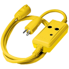 Power Protection Products, GFCI Linecords, Commercial, Auto Set, 15A 120V AC, 5-15R, 6' Cord Length, 4-6 mA Trip Level, Yellow.