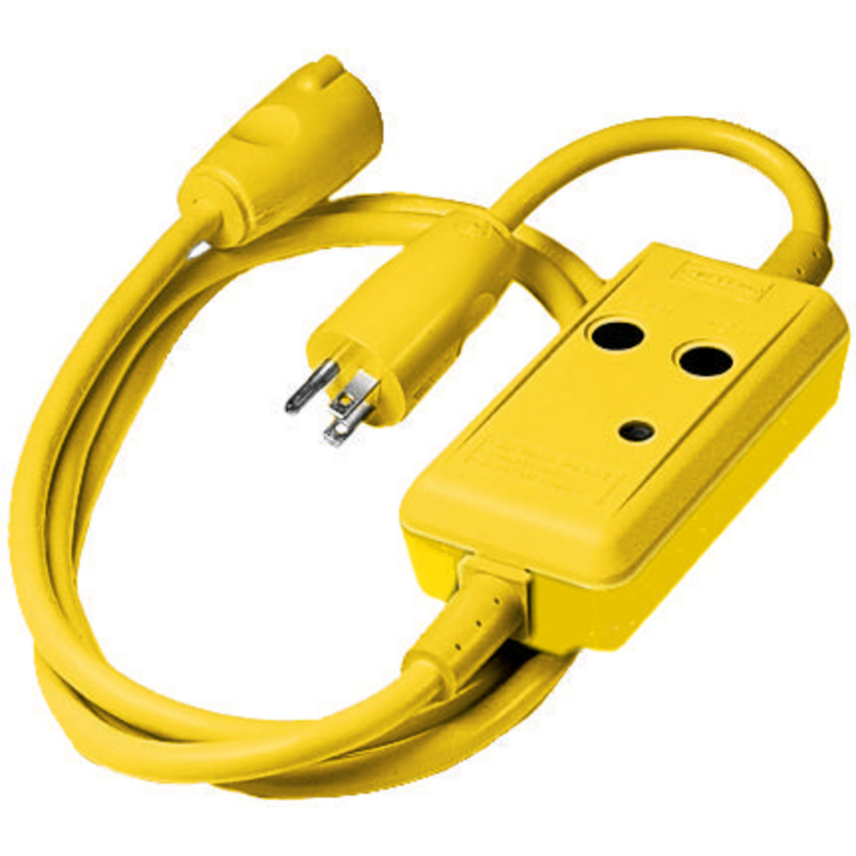 Power Protection Products, GFCI Linecords, Commercial, Auto Set, 15A 120V AC, 5-15R, 6' Cord Length, 4-6 mA Trip Level, Yellow.