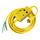 Power Protection Products, GFCI Linecords, Commercial, Auto Set, 15A 120V AC, 5-15R, 15' Cord Length, 4- 6 mA Trip Level, Yellow.