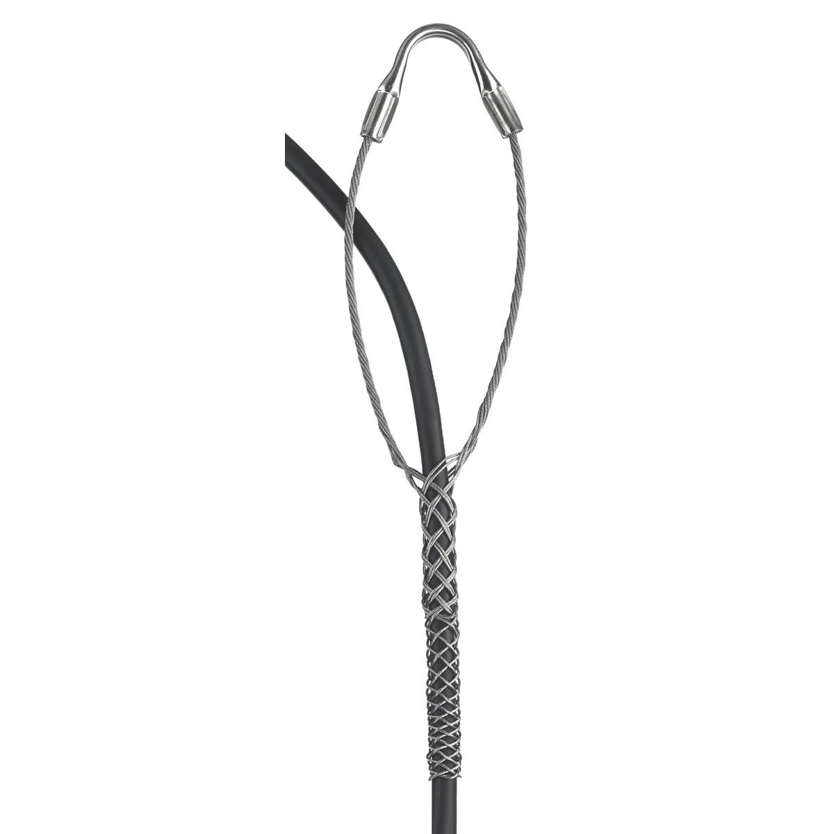 Service Drop Support Grips, Heavy Duty, Single U-Eye, Multi Weave, Closed Mesh, Tin-Coated Bronze, 0.52-0.62"