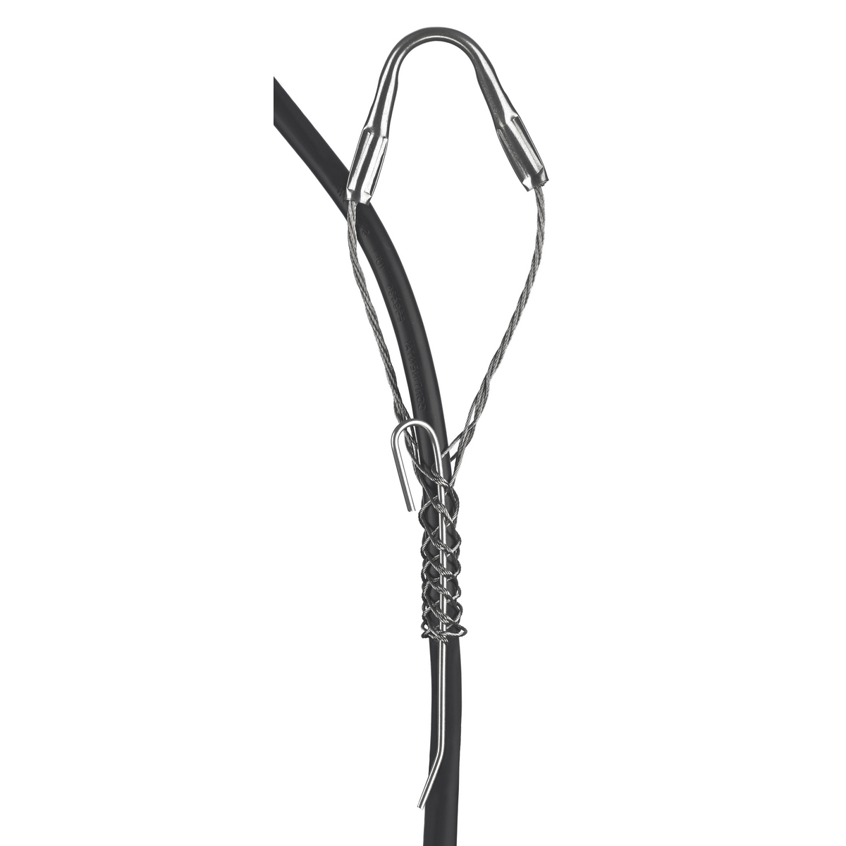 Fiber Optic Support Grips, Single Eye, Split Mesh, Single Weave, Rod Closing, Tin-Coated Bronze, 0.69"-0.88"