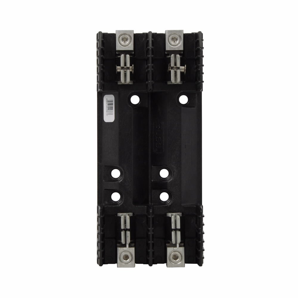 Eaton Fuse Block, 61-100 Amp, 250 Vac, Class H, Thermoplastic material, DIN rail mounting, Box lug/clip with reinforced spring connection, 10 kAIC interrupt rating, 8 to 1/0 AWG (copper/aluminum) wire size, Used with NON and REN Fuse
