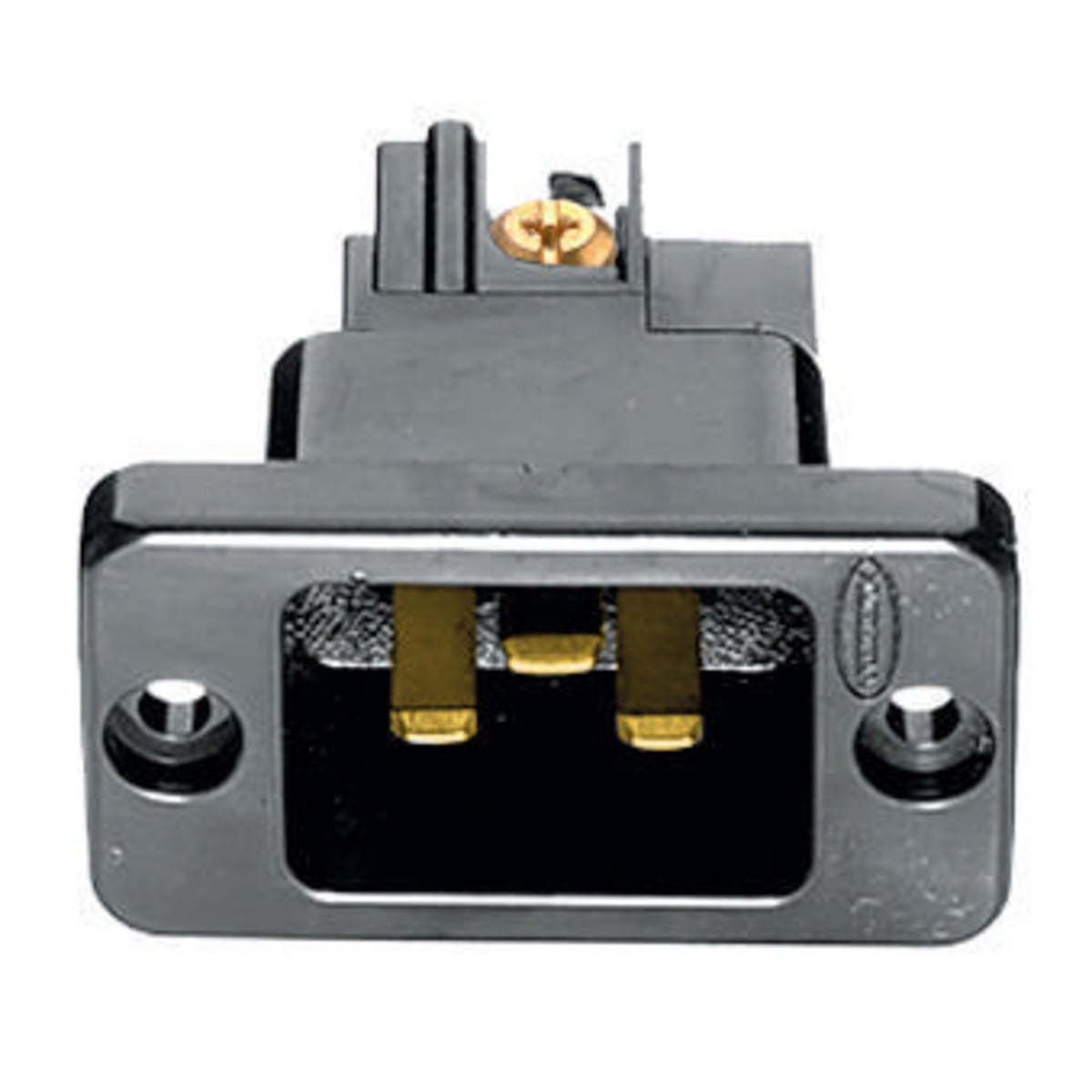 Straight Blade Devices, IEC 320 Devices, Inlet, 16A 250V, International Rated, Pressure Screw Terminal, Black, Single Pack.