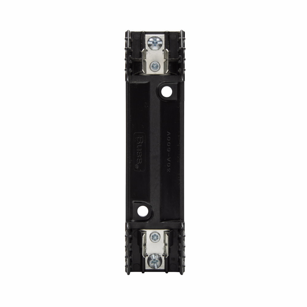 Fuse Block, 0.1-30A, 600 Vac, 600 Vdc, Class H, Thermoplastic material, Screw connection, 10 kAIC interrupt rating, 18 to 10 AWG (copper) wire size, Used with NOS and RES Fuse