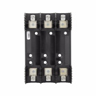 Eaton Bussmann series fuse block, 31-60A, 600 Vac, 600 Vdc, Class H, Thermoplastic material, Box lug connection, 10 kAIC interrupt rating, 14 to 2 AWG (copper), 8 to 2 (aluminum) wire size, Used with NOS and RES Fuse