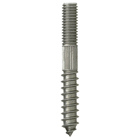 Hanger Bolt, Steel material, Zinc Plated Finish, 3 in. length, 1/4 x 3 in. Size, 3/8 in. diameter, Lag/Machine Screw thread