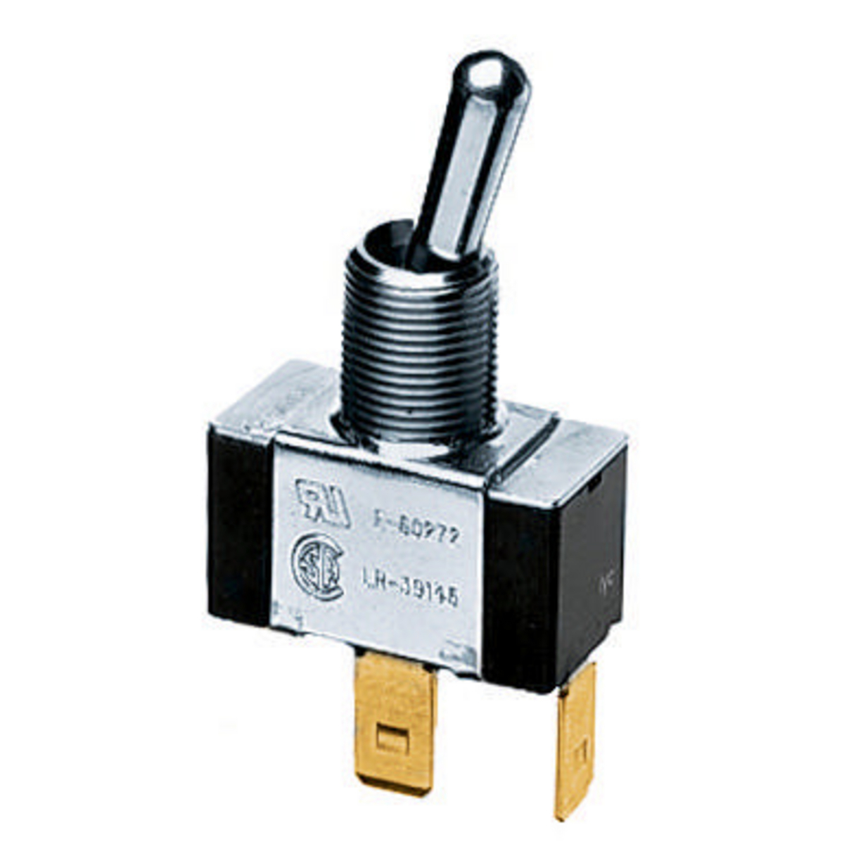 Switches and Lighting Controls, Commercial Grade, Panel Mount and Specialty Switches, Bat Handle Switches, Momentary Single Pole Single Throw, 10A 250V/10A 125V, Spade
