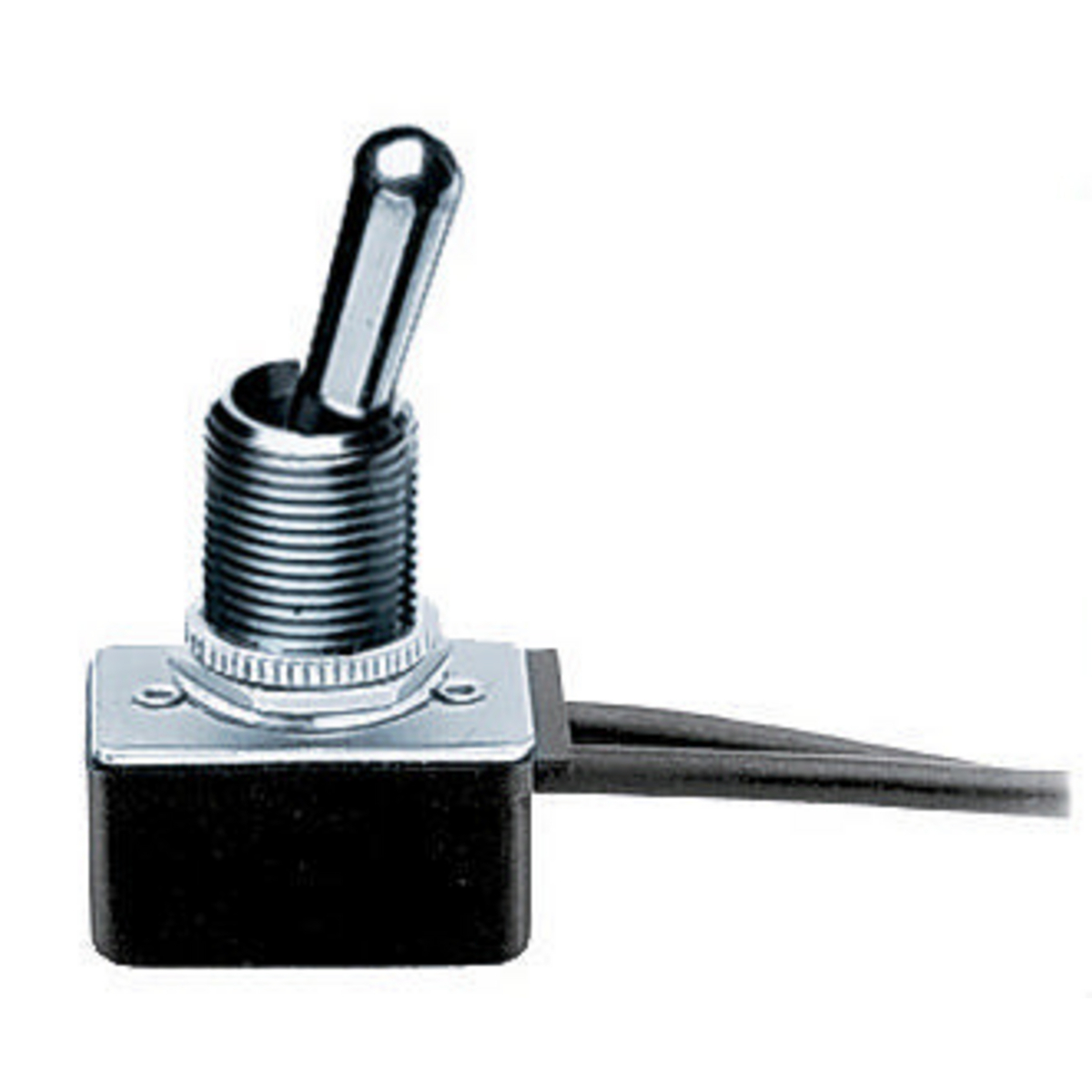 Switches and Lighting Controls, Commercial Grade, Panel Mount and Specialty Switches, Bat Handle Switches, Single Pole Single Throw 4A 250V/8A 125V, Wire Leads, Nickel
