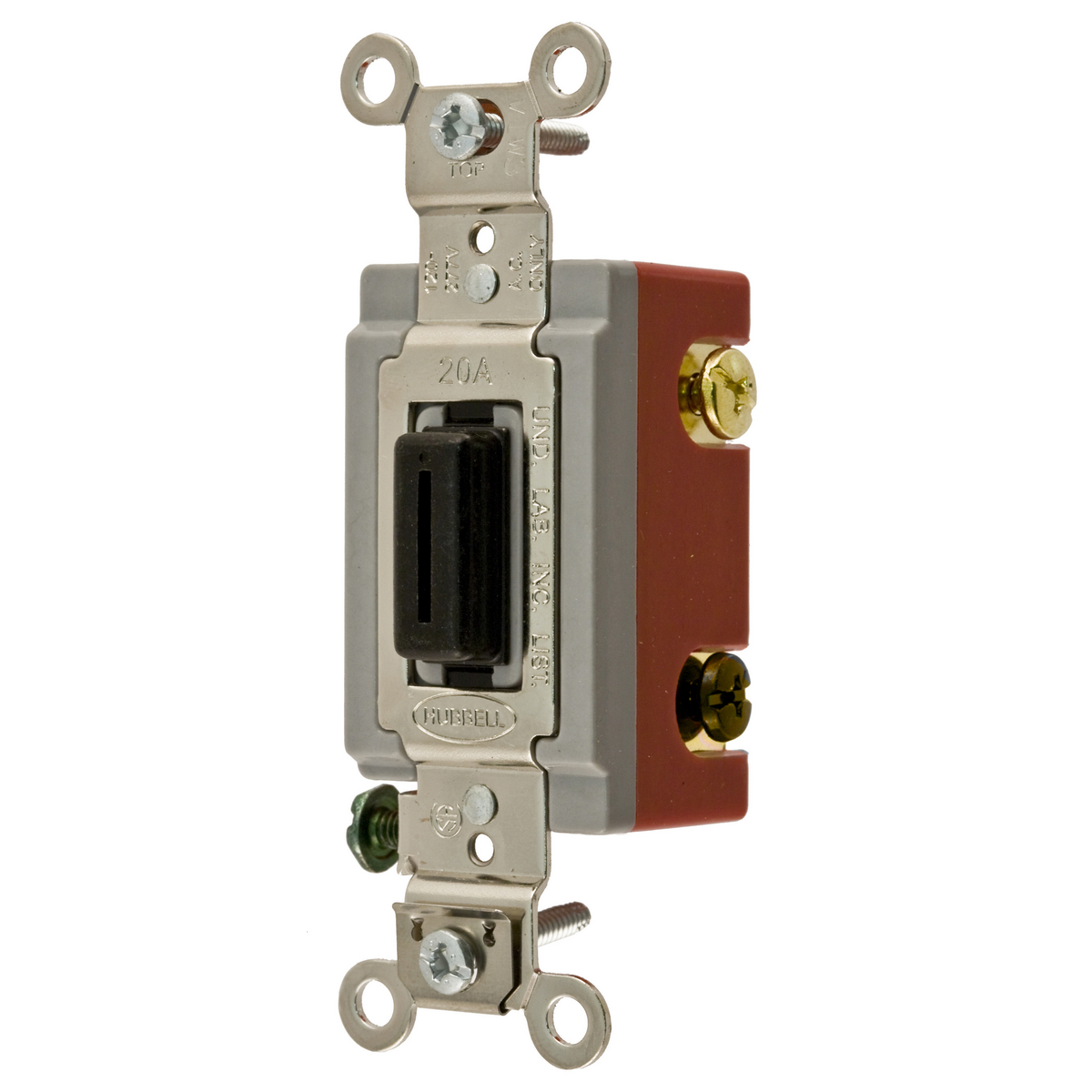 Switches and Lighting Controls,Extra Heavy Duty Industrial Grade, Locking Toggle Switches, General Purpose AC, Three Way, 20A 120/277V AC, Back and Side Wired, Black Key Guide